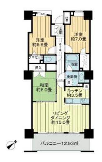 エルザ世田谷 6階 間取り図