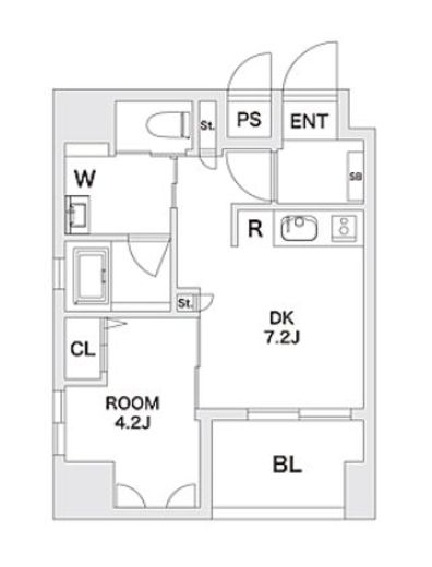 エスペランサ南大塚 401 間取り図