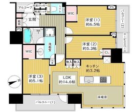 プラウドタワー芝浦 28階 間取り図