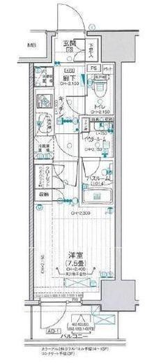 デュオステージ蒲田 5階 間取り図