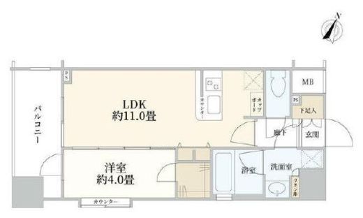 シティインデックス新宿若松町 13階 間取り図