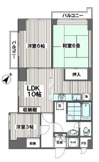 ライオンズマンション池袋 3階 間取り図