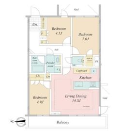 ロイヤルシーズン池田山 2階 間取り図