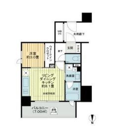 ピアース旗の台 7階 間取り図