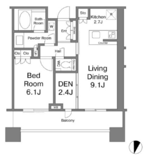 テラス渋谷美竹 5階 間取り図