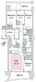 HARUMI FLAG SEA VILLAGE (晴海フラッグ シーヴィレッジ) 10階 間取り図