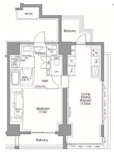 ザ・パークハビオSOHO南青山 1002 間取り図