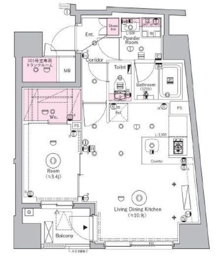 SYFORME NAKANO (シーフォルム中野) 1階 間取り図
