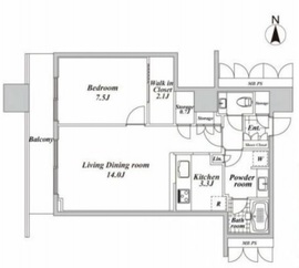 プラウドタワー東五反田 12階 間取り図