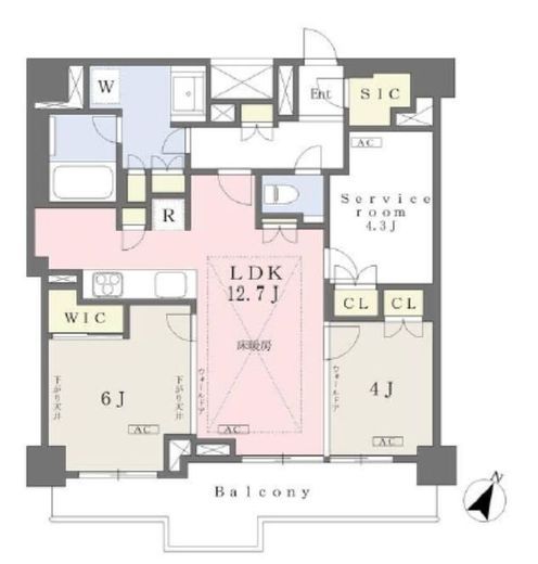リビオレゾン参宮橋 5階 間取り図