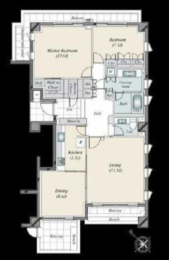 エルコモド元麻布 1階 間取り図