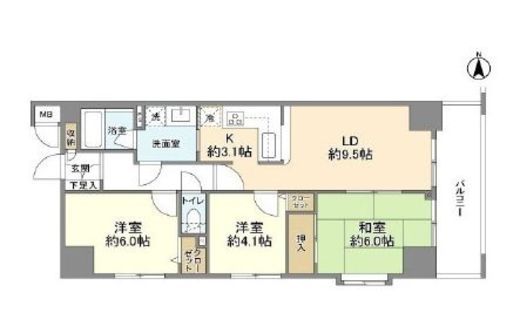 ランドステージ北千住ジョイスクエア 8階 間取り図