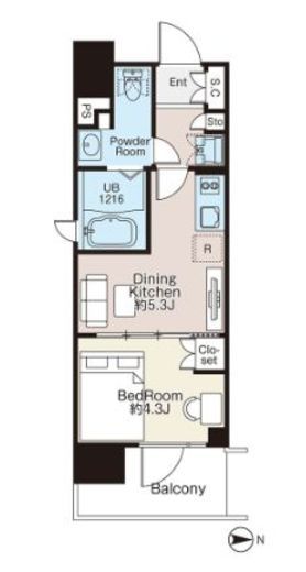 ライオンズフォーシア蔵前オアシス 404 間取り図