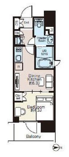 ライオンズフォーシア蔵前オアシス 409 間取り図