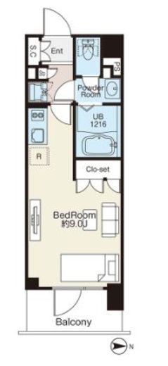 ライオンズフォーシア蔵前オアシス 407 間取り図