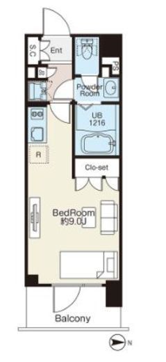 ライオンズフォーシア蔵前オアシス 905 間取り図