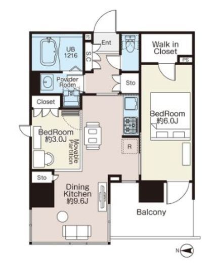 ライオンズフォーシア蔵前オアシス 1201 間取り図