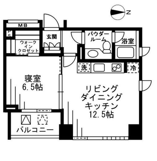 プライムアーバン四谷外苑東 1402 間取り図