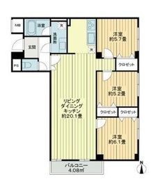 イトーピア信濃町マンション 3階 間取り図