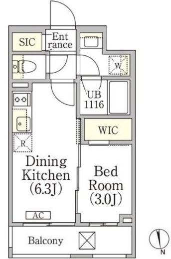 イプセ神楽坂 206 間取り図