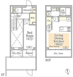 イプセ神楽坂 105 間取り図