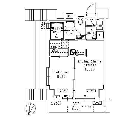パークアクシス方南町 802 間取り図