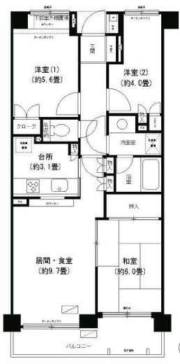 武蔵小杉西パーク・ホームズ 3階 間取り図