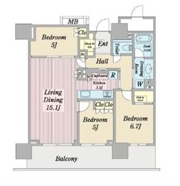 ブランズタワー豊洲 19階 間取り図