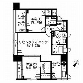 レジディア勝どき 405 間取り図