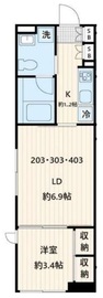 Fullea不動前 (フレア不動前) 203 間取り図