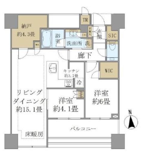 白金ザ・スカイ 11階 間取り図