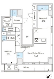Oriental Yokoyamacho 1101 間取り図