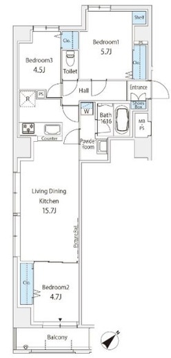 Oriental Yokoyamacho 802 間取り図