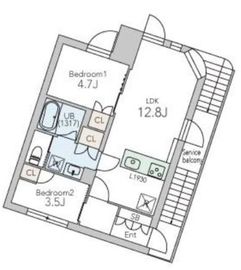 グランデュオ大森山王2 (GranDuo Omorisanno2) 303 間取り図