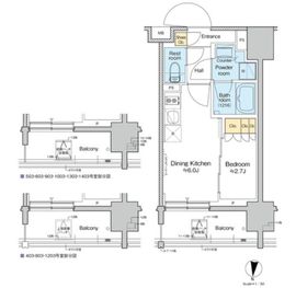 プラウドフラット亀戸ステーションプレイス 1303 間取り図
