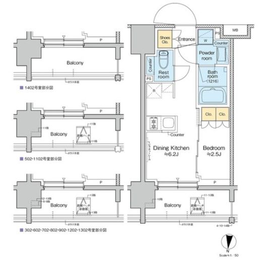 プラウドフラット亀戸ステーションプレイス 702 間取り図