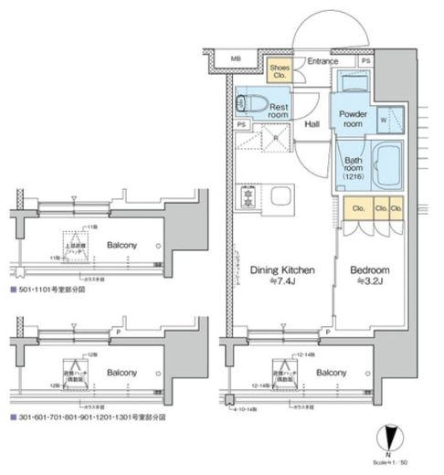 プラウドフラット亀戸ステーションプレイス 601 間取り図
