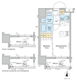 プラウドフラット亀戸ステーションプレイス 308 間取り図