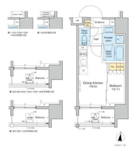 プラウドフラット亀戸ステーションプレイス 1005 間取り図