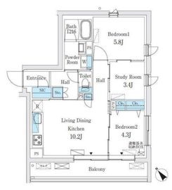 JMFレジデンス新板橋 401 間取り図