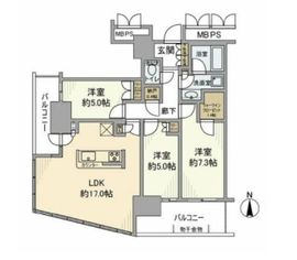 川崎ゲートタワー 13階 間取り図