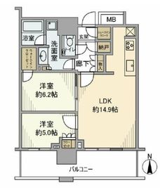 プラウドタワー武蔵小杉 9階 間取り図