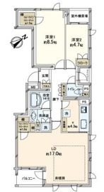 パークコート学芸大学デュアルプレイス 2階 間取り図