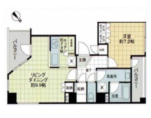 パークレーン渋谷本町 9階 間取り図