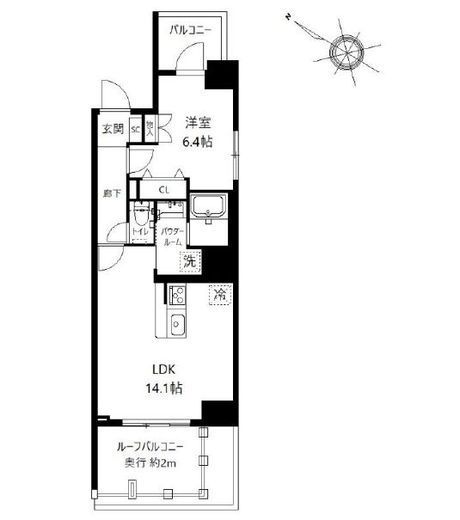 アクア北品川 701 間取り図