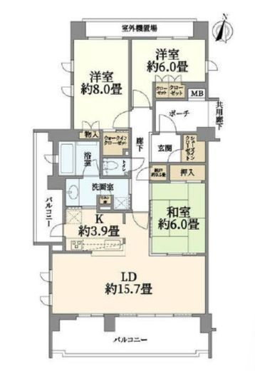 プラウド横濱ヒルトップ 2階 間取り図