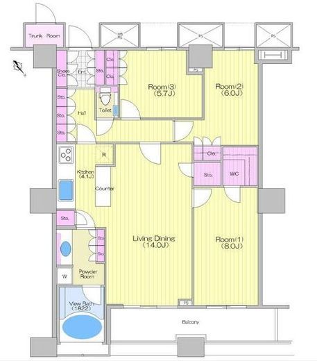 ザ・東京タワーズ シータワー 29階 間取り図