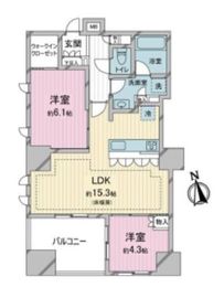 アトラス国分寺ステーションテラス 6階 間取り図