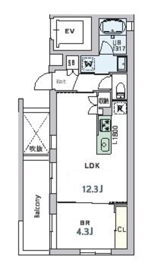 グランデュオ中野6 (GranDuo Nakano6) 305 間取り図