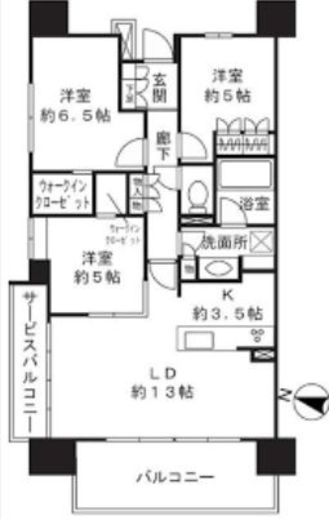 クリオレジダンス横浜新杉田 7階 間取り図